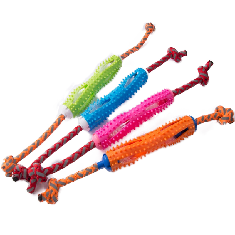 juguete para perros tug and brush limpiador de dientes