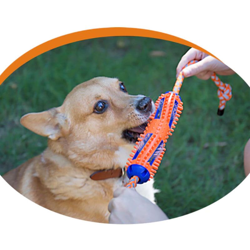 juguete para perros tug and brush limpiador de dientes