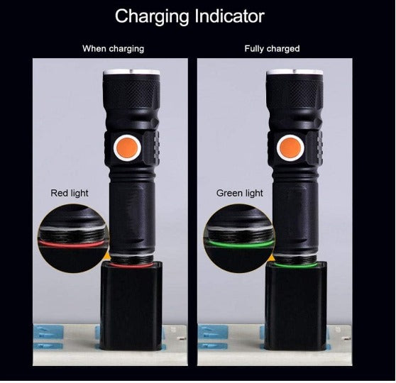 linterna usb recargable